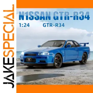 Nissan Skyline GTR R34 Diecast Model 1:24 Blue