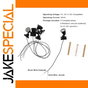 Set of 5 Miniature O Scale Lamp Posts