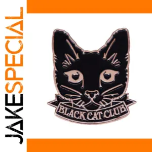 BLACK CAT CLUB Enamel Pin Badge 3 cm