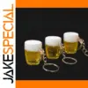 Yellow Beer Mug Keychain for Keys and Bags