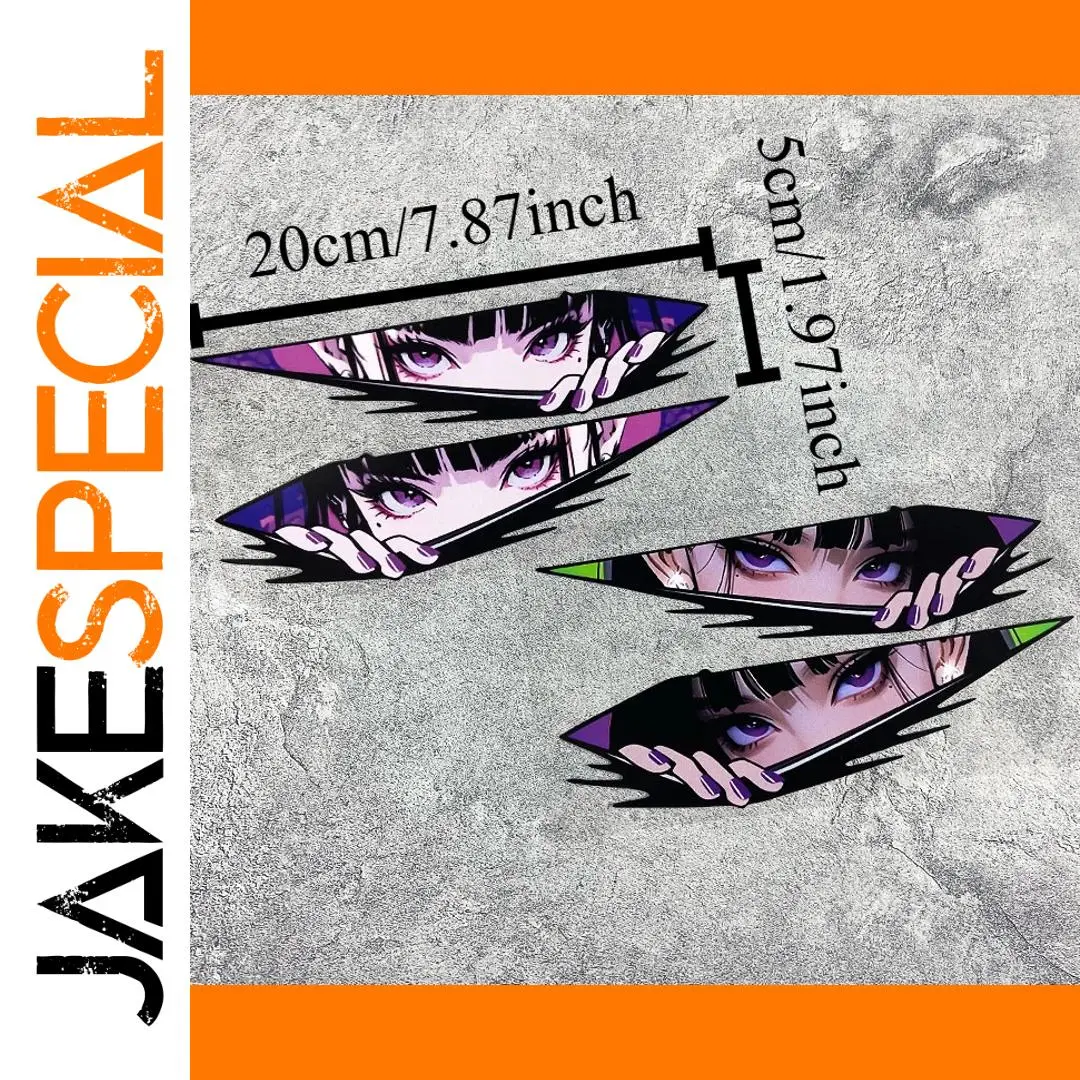 Anime Eyes Motorcycle Decals (Set of 4, 20x5cm) 1 Anime Eyes Motorcycle Decals (Set of 4, 20x5cm)