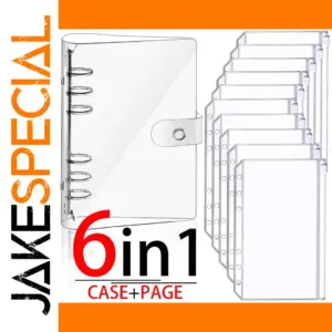 Transparent A5 Binder Organizer with PVC Bags