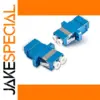 Blue LC-LC Duplex Fiber Optic Flange Adapter