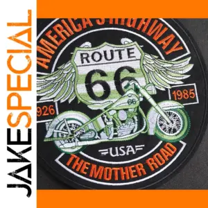 Punk Circular Badge Patch Route 66 Design