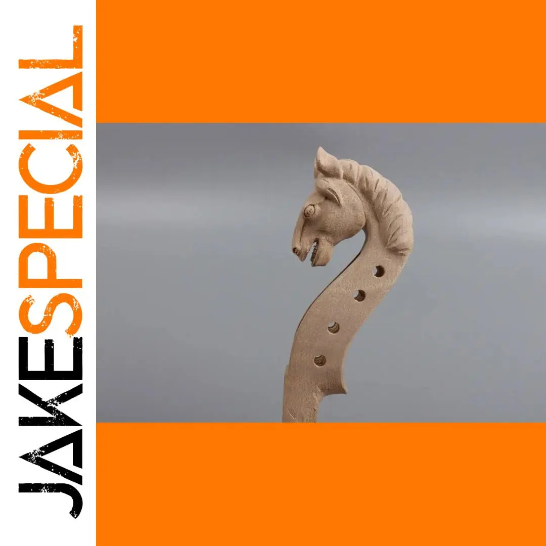 Hand-Carved Horse Violin Neck for 4/4 Full-Size Violins 1 Hand-Carved Horse Violin Neck for 4/4 Full-Size Violins