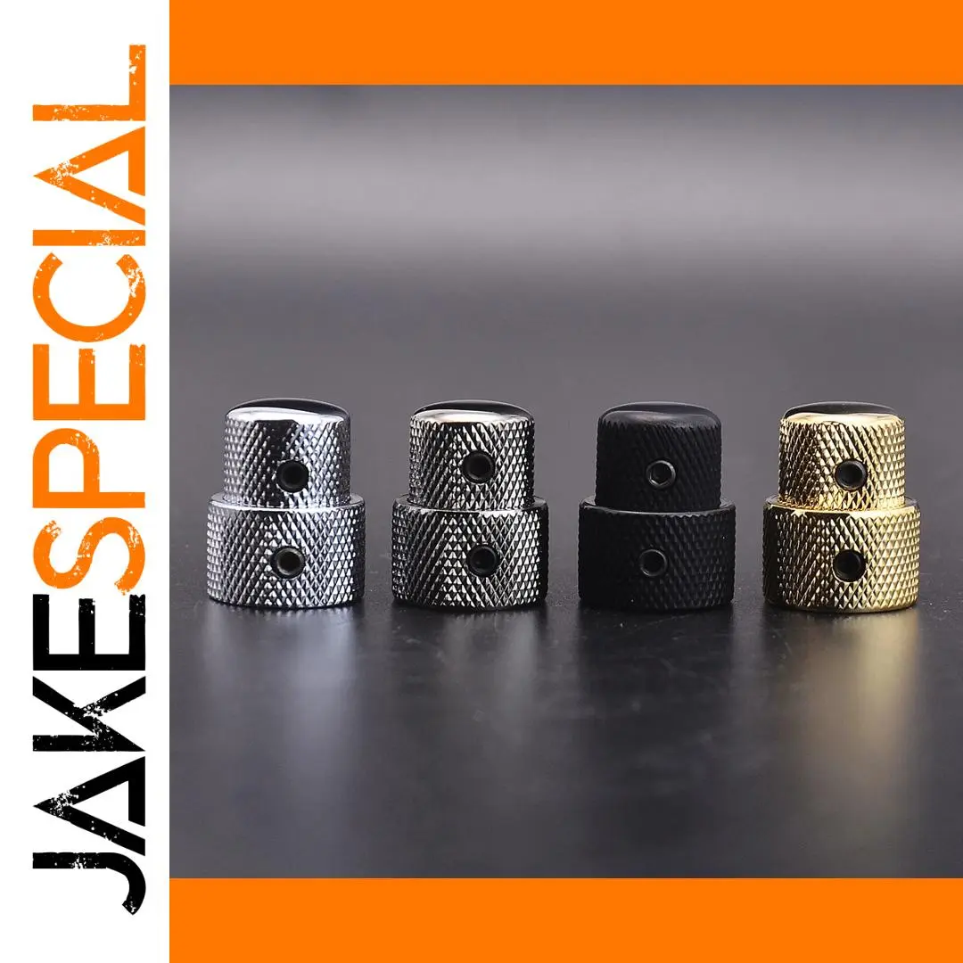 Dual Metal Control Knobs for Guitar and Bass 1 Dual Metal Control Knobs for Guitar and Bass
