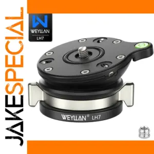 WEYLLAN Aluminum Leveling Tripod Head Supports 10kg
