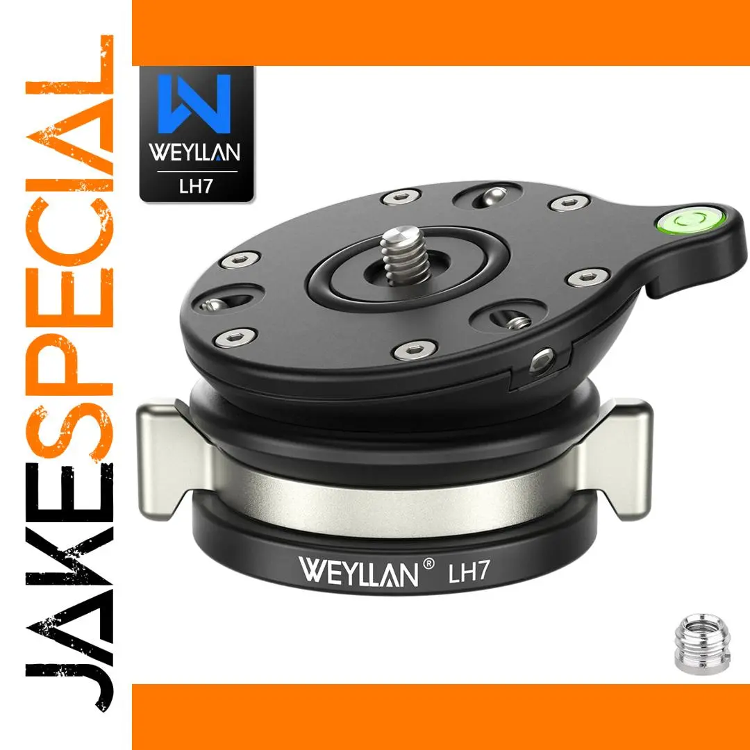WEYLLAN Aluminum Leveling Tripod Head Supports 10kg 1 WEYLLAN Aluminum Leveling Tripod Head Supports 10kg