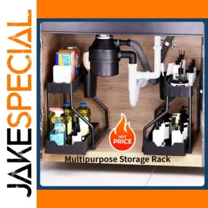 Black Multi-Layer Kitchen and Bathroom Storage Rack