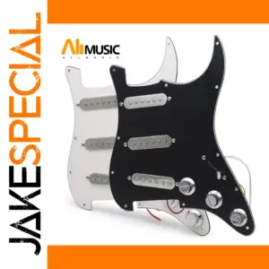 Loaded Strat Pickguard with Silver Pickups for Strat Guitars
