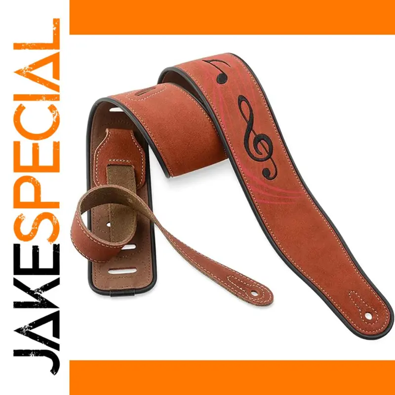 Elevate Your Performance with the Burnt-Orange Leather Guitar Strap with Treble Clef 1 a750107e4a204a9a9a5f7deb product image