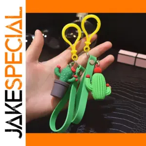 Mini Potted Cactus Keychain in Vibrant Colors