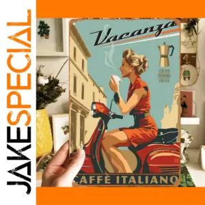 Vintage Italian Espresso Wall Sign 20x30cm