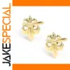 Iris-Patterned Cufflinks in Gold and Silver