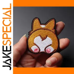 Corgi Dog Butt Embroidered Cloth Patch