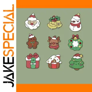 Festive Cartoon Holiday Brooch in Multiple Colors