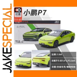 Vibrant Lime Green Xiaopeng P7 Scale Model