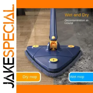 Vibrant Blue Triangular Microfiber Mop