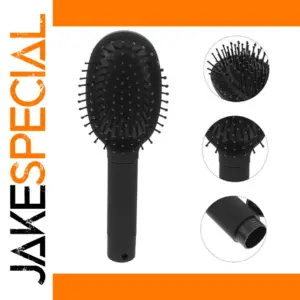 Discreet Black Hair Comb with Hidden Storage