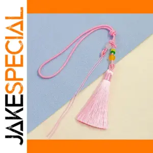 Pastel Pink Handwoven Tassel with Beads