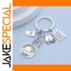 Vintage Stainless Steel Keychain with Charms