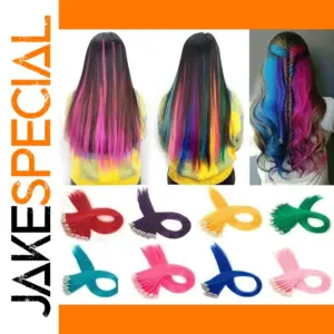 Vibrant Multi-Colored Hair Extensions Set