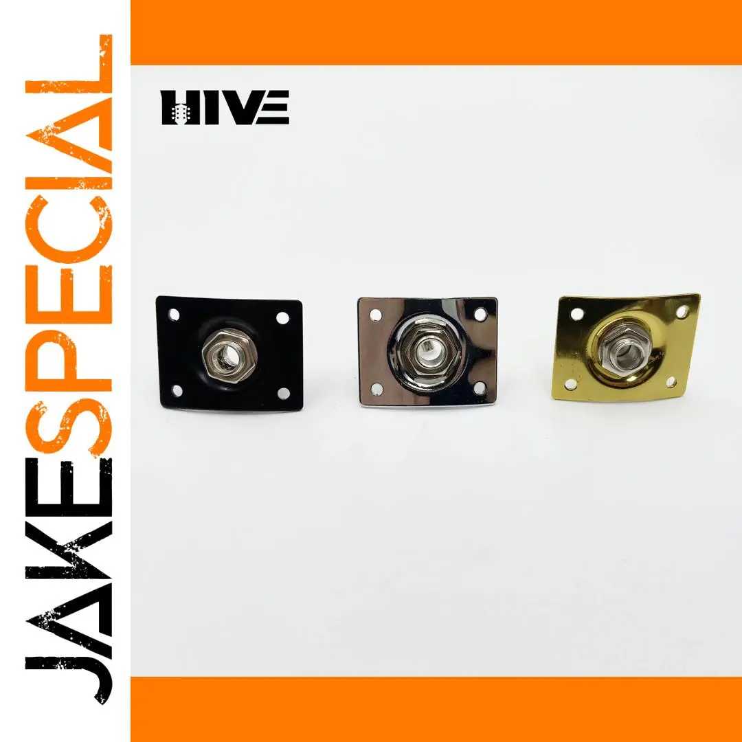 Square Electric Guitar Output Jack in Gold, Silver, Black 1 Square Electric Guitar Output Jack in Gold, Silver, Black