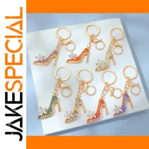 Elegant High Heel Keychain with Rhinestones