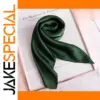 Green Satin Square Scarf 90x90 cm
