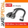 USB Elbow 1 to 2 Wire Splitter Cable 65W