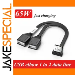 USB Elbow 1 to 2 Wire Splitter Cable 65W