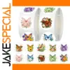 Vibrant Floral Butterfly Sticker Roll, 500 pcs