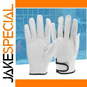 White Leather Work Gloves for Safety and Durability