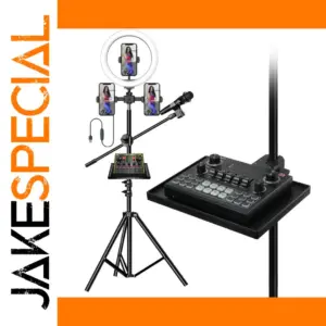 Microphone Stand Sound Card Tray in Black or White