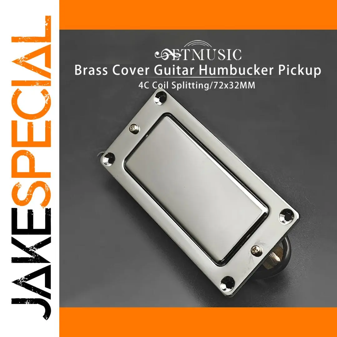 Brass-Covered Guitar Humbucker Pickup 72x32mm 1 Brass-Covered Guitar Humbucker Pickup 72x32mm