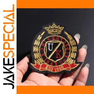 Gold Badge Patch with Anchor Design 8x8.1 cm