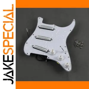 Alnico 5 Loaded Strat Pickguard with White Pearl