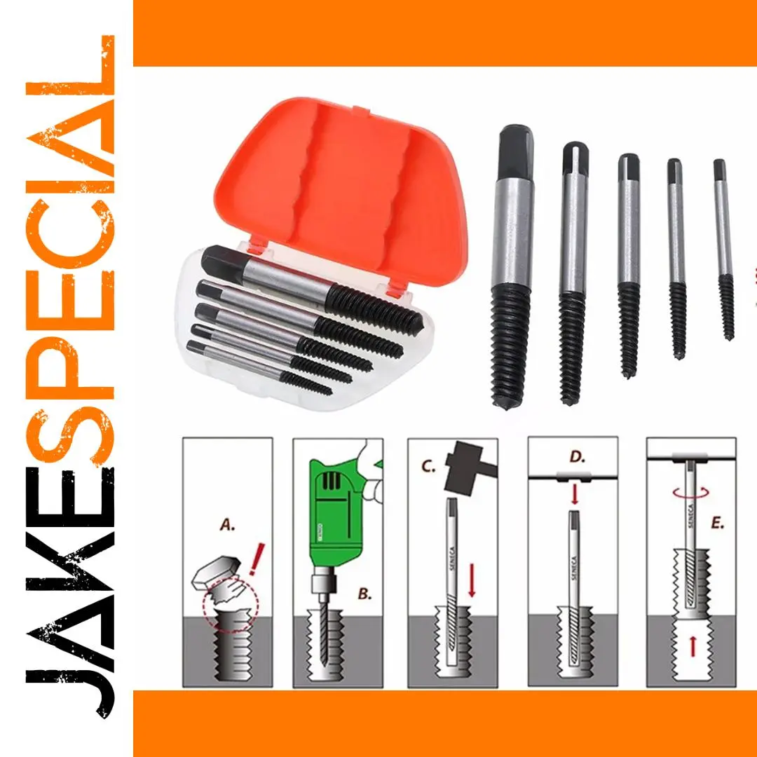 Damaged Screw Extractor Set (5,6,8,11,12 pcs) 1 Damaged Screw Extractor Set (5,6,8,11,12 pcs)