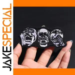 Black Human Skeleton Patch for Punk Fashion