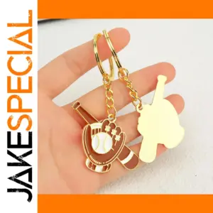 Gold Baseball Gloves Keychain for Men and Women