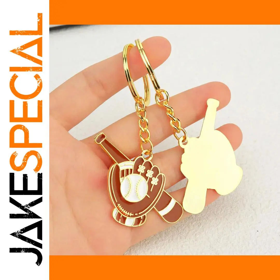 Gold Baseball Gloves Keychain for Men and Women 1 Gold Baseball Gloves Keychain for Men and Women