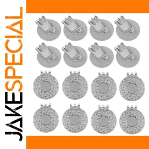 Set of 20 Silver Golf Hat Clips with Magnets