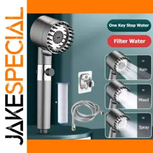 Modern Black and Grey High-Pressure Shower Head