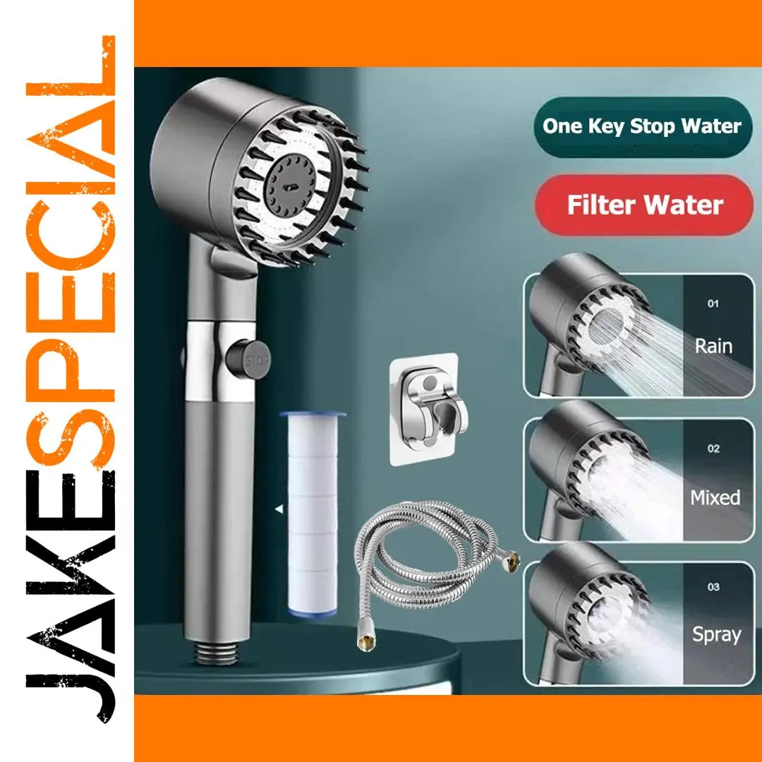 Modern Black and Grey High-Pressure Shower Head 1 Modern Black and Grey High-Pressure Shower Head