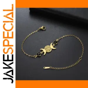 Stainless Steel Triple Moon Goddess Bracelet