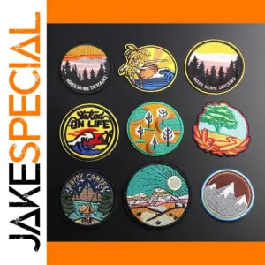 Circular Nature-Themed Patch Set of Nine