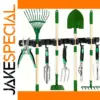 Heavy-Duty Metal Garden Tool Rack with Hooks