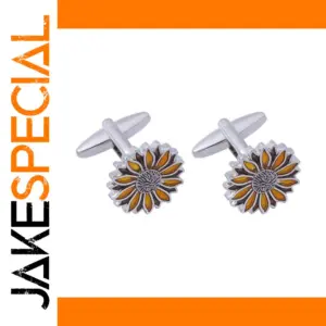 Sunflower Enamel Unisex Cufflinks for Men Women
