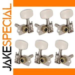 White Metal Guitar Tuning Pegs for Acoustic Guitars