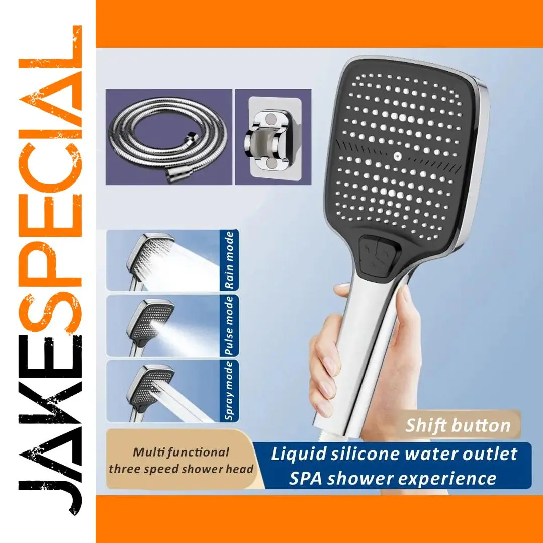 High-Pressure Rectangular Handheld Shower Head 1 High-Pressure Rectangular Handheld Shower Head